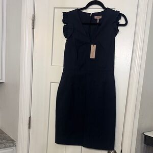 Rebecca Taylor Black Ruffle Sleeve Mini Dress